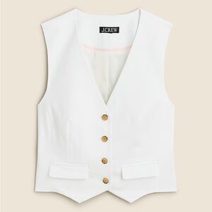 J. Crew White Button Down Vest